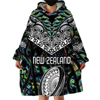 Custom New Zealand Wearable Blanket Hoodie Maori Rugby Tattoo Papua Shell LT9 - Polynesian Pride