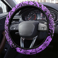 Beauty and The Warrior Polynesian Valentine Steering Wheel Cover Hibiscus FLowers Purple Style LT9 - Polynesian Pride