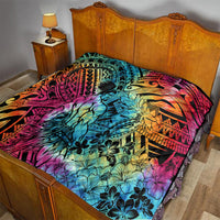 Beauty and The Warrior Polynesian Valentine Quilt Hibiscus FLowers Rainbow Style LT9 - Polynesian Pride