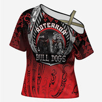 Aotearoa Bulldog Personalised Cross Shoulder Shirt Maori Kowhaiwhai Motif - Polynesian Pride