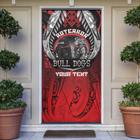 Aotearoa Bulldog Personalised Door Cover Maori Kowhaiwhai Motif LT9 Red - Polynesian Pride