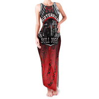Aotearoa Bulldog Personalised Family Matching Tank Maxi Dress and Hawaiian Shirt Maori Kowhaiwhai Motif LT9 Mom's Dress Red - Polynesian Pride