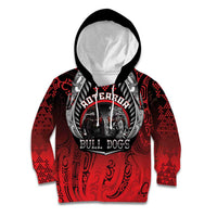Aotearoa Bulldog Personalised Kid Hoodie Maori Kowhaiwhai Motif LT9 Hoodie Red - Polynesian Pride