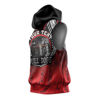 Aotearoa Bulldog Personalised Sleeveless Hoodie Maori Kowhaiwhai Motif LT9 - Polynesian Pride