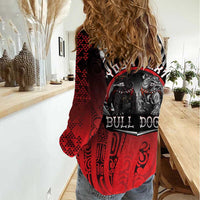 Aotearoa Bulldog Personalised Women Casual Shirt Maori Kowhaiwhai Motif LT9 - Polynesian Pride