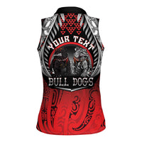 Aotearoa Bulldog Personalised Women Sleeveless Polo Shirt Maori Kowhaiwhai Motif LT9 - Polynesian Pride