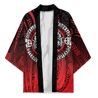 Aotearoa Bulldog Kimono New Zealand Kowhaiwhai Tribal LT9 Unisex Red - Polynesian Pride