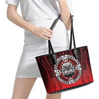 Aotearoa Bulldog Leather Tote Bag New Zealand Kowhaiwhai Tribal LT9 - Polynesian Pride
