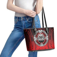 Aotearoa Bulldog Leather Tote Bag New Zealand Kowhaiwhai Tribal LT9 - Polynesian Pride