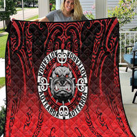 Aotearoa Bulldog Quilt New Zealand Kowhaiwhai Tribal LT9 Red - Polynesian Pride