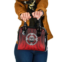 Aotearoa Bulldog Shoulder Handbag New Zealand Kowhaiwhai Tribal LT9 One Size Red - Polynesian Pride