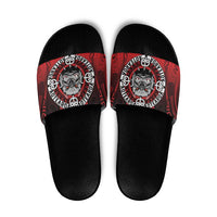 Aotearoa Bulldog Slide Sandals New Zealand Kowhaiwhai Tribal LT9 Red - Polynesian Pride