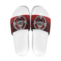 Aotearoa Bulldog Slide Sandals New Zealand Kowhaiwhai Tribal LT9 Red - Polynesian Pride