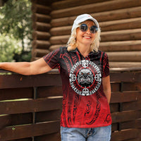 Aotearoa Bulldog Women Polo Shirt New Zealand Kowhaiwhai Tribal LT9 - Polynesian Pride