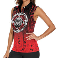 Aotearoa Bulldog Women Sleeveless Polo Shirt New Zealand Kowhaiwhai Tribal LT9 - Polynesian Pride