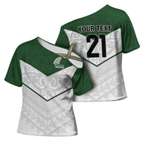 Custom New Zealand Maori Niho Taniwha Cross Shoulder Shirt - Polynesian Pride