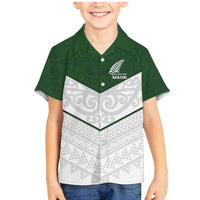 Custom New Zealand Maori Niho Taniwha Family Matching Mermaid Dress and Hawaiian Shirt LT9 Son's Shirt Green - Polynesian Pride