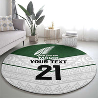 Custom New Zealand Maori Niho Taniwha Round Carpet