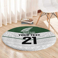 Custom New Zealand Maori Niho Taniwha Round Carpet