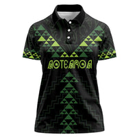 Custom New Zealand Maori Koru Koiri Motif Women Polo Shirt LT9 Female Green - Polynesian Pride