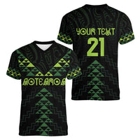 Custom New Zealand Maori Koru Koiri Motif Women V-Neck T-Shirt LT9 - Polynesian Pride