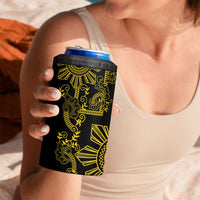 Filipino Sun Tribal Tattoo 4 in 1 Can Cooler Tumbler Philippines Inspired Barong Simple Gold LT9 - Polynesian Pride