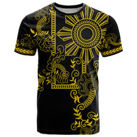 Filipino Sun Tribal Tattoo T Shirt Philippines Inspired Barong Simple Gold LT9 Gold - Polynesian Pride