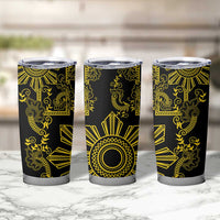 Filipino Sun Tribal Tattoo Tumbler Cup Philippines Inspired Barong Simple Gold LT9 - Polynesian Pride