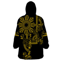 Filipino Sun Tribal Tattoo Wearable Blanket Hoodie Philippines Inspired Barong Simple Gold LT9 - Polynesian Pride