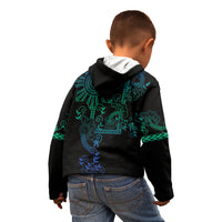 Filipino Sun Tribal Tattoo Kid Hoodie Philippines Inspired Barong Blue Art LT9 - Polynesian Pride