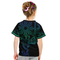 Filipino Sun Tribal Tattoo Kid T Shirt Philippines Inspired Barong Blue Art LT9 - Polynesian Pride
