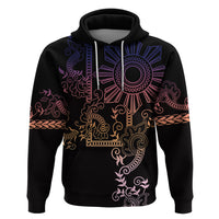 Filipino Sun Tribal Tattoo Hoodie Philippines Inspired Barong Pink Art LT9 Pullover Hoodie Pink - Polynesian Pride