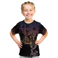 Filipino Sun Tribal Tattoo Kid T Shirt Philippines Inspired Barong Pink Art LT9 Pink - Polynesian Pride