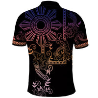 Filipino Sun Tribal Tattoo Polo Shirt Philippines Inspired Barong Pink Art LT9 - Polynesian Pride