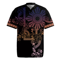 Filipino Sun Tribal Tattoo Rugby Jersey Philippines Inspired Barong Pink Art LT9 Pink - Polynesian Pride