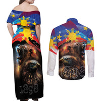 Philippines Lion and Eagle 1898 Couples Matching Off Shoulder Maxi Dress and Long Sleeve Button Shirt Pilipinas Maligayang Araw ng Kalayaan LT9 - Polynesian Pride