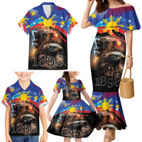 Philippines Lion and Eagle 1898 Family Matching Mermaid Dress and Hawaiian Shirt Pilipinas Maligayang Araw ng Kalayaan LT9 - Polynesian Pride