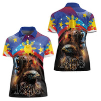 Philippines Lion and Eagle 1898 Women Polo Shirt Pilipinas Maligayang Araw ng Kalayaan LT9 - Polynesian Pride