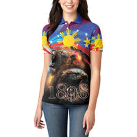 Philippines Lion and Eagle 1898 Women Polo Shirt Pilipinas Maligayang Araw ng Kalayaan LT9 - Polynesian Pride
