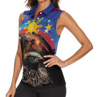 Philippines Lion and Eagle 1898 Women Sleeveless Polo Shirt Pilipinas Maligayang Araw ng Kalayaan LT9 - Polynesian Pride