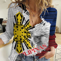 Philippines 126th Independence Day Women Casual Shirt Pilipinas Hunyo 12 Maligayang Araw ng Kalayaan LT9 Female White - Polynesian Pride