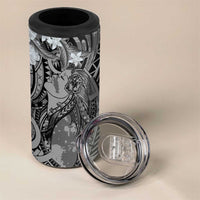 Pacific Beauty Girl 4 in 1 Can Cooler Tumbler Black Polyneisan Tribal Vintage Motif LT9 - Polynesian Pride