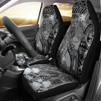 Pacific Beauty Girl Car Seat Cover Black Polyneisan Tribal Vintage Motif LT9 - Polynesian Pride
