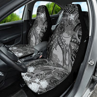 Pacific Beauty Girl Car Seat Cover Black Polyneisan Tribal Vintage Motif LT9 - Polynesian Pride