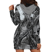 Pacific Beauty Girl Hoodie Dress Black Polyneisan Tribal Vintage Motif LT9 - Polynesian Pride