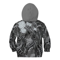 Pacific Beauty Girl Kid Hoodie Black Polyneisan Tribal Vintage Motif LT9 - Polynesian Pride