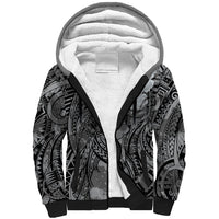 Pacific Beauty Girl Sherpa Hoodie Black Polyneisan Tribal Vintage Motif LT9 Unisex Black - Polynesian Pride