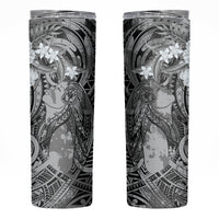 Pacific Beauty Girl Skinny Tumbler Black Polyneisan Tribal Vintage Motif LT9 Black - Polynesian Pride