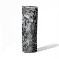Pacific Beauty Girl Skinny Tumbler Black Polyneisan Tribal Vintage Motif LT9 - Polynesian Pride