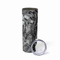 Pacific Beauty Girl Skinny Tumbler Black Polyneisan Tribal Vintage Motif LT9 - Polynesian Pride